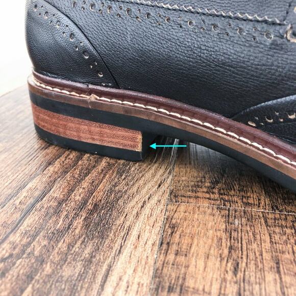 Cole Haan Leather Wingtip Derby Shoe Brogue Details GrandOS C24112 Size 11 Black - Picture 8 of 16